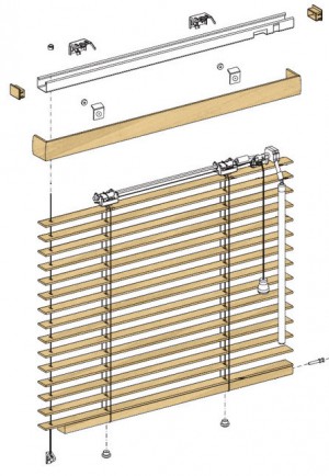rolety żaluzje drewniane bezinwazyjne na okno balkonowe 150x150 naturalne